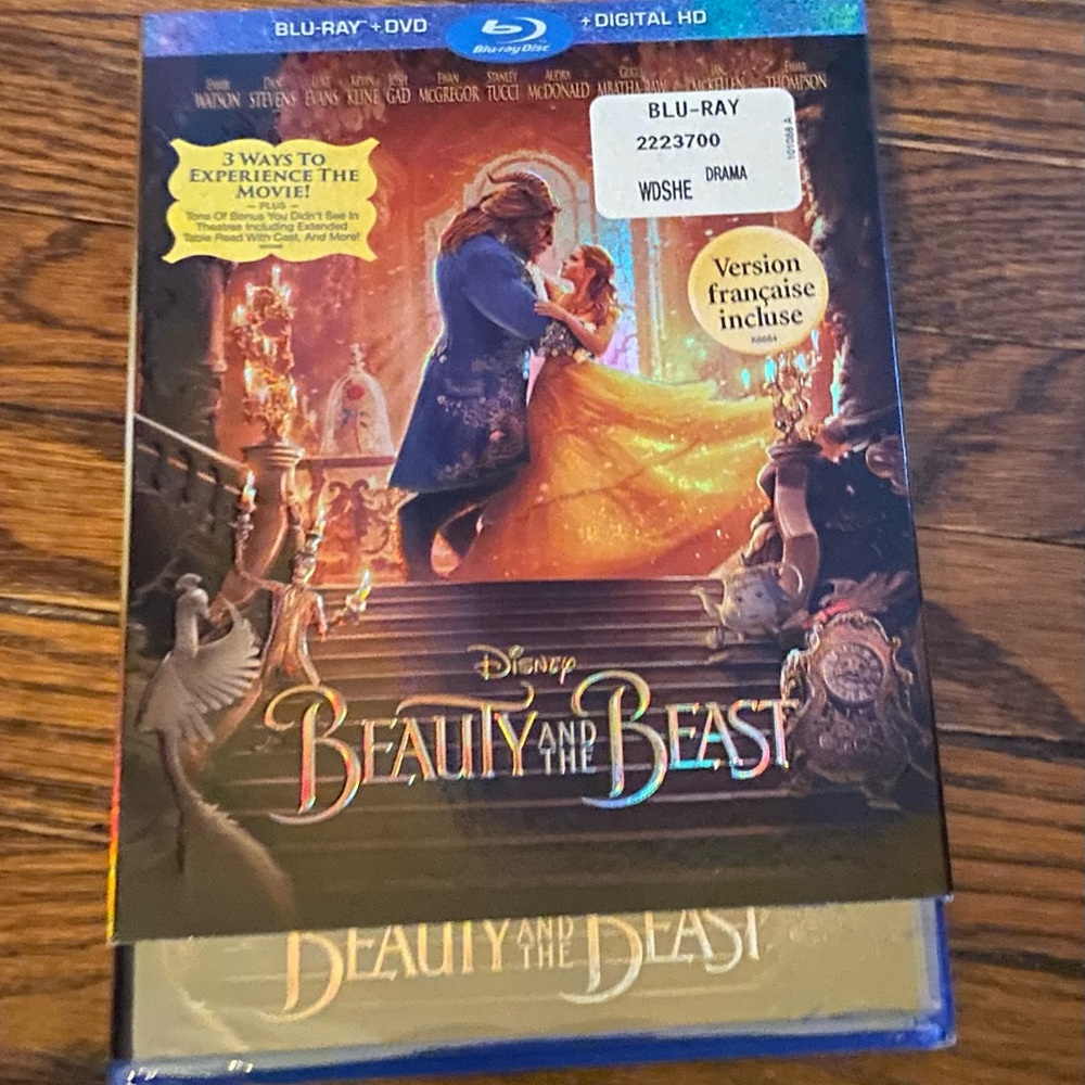 Disney Beauty and the Beast Blu-ray with Blue and Gold Cover